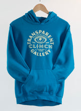 Load image into Gallery viewer, Transparent Clinch Gallery Blue Fleece Hoodie - Transparent Clinch Gallery
