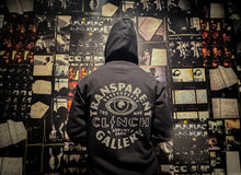 Load image into Gallery viewer, Transparent Clinch Gallery Black Zip-Up Hoodie
