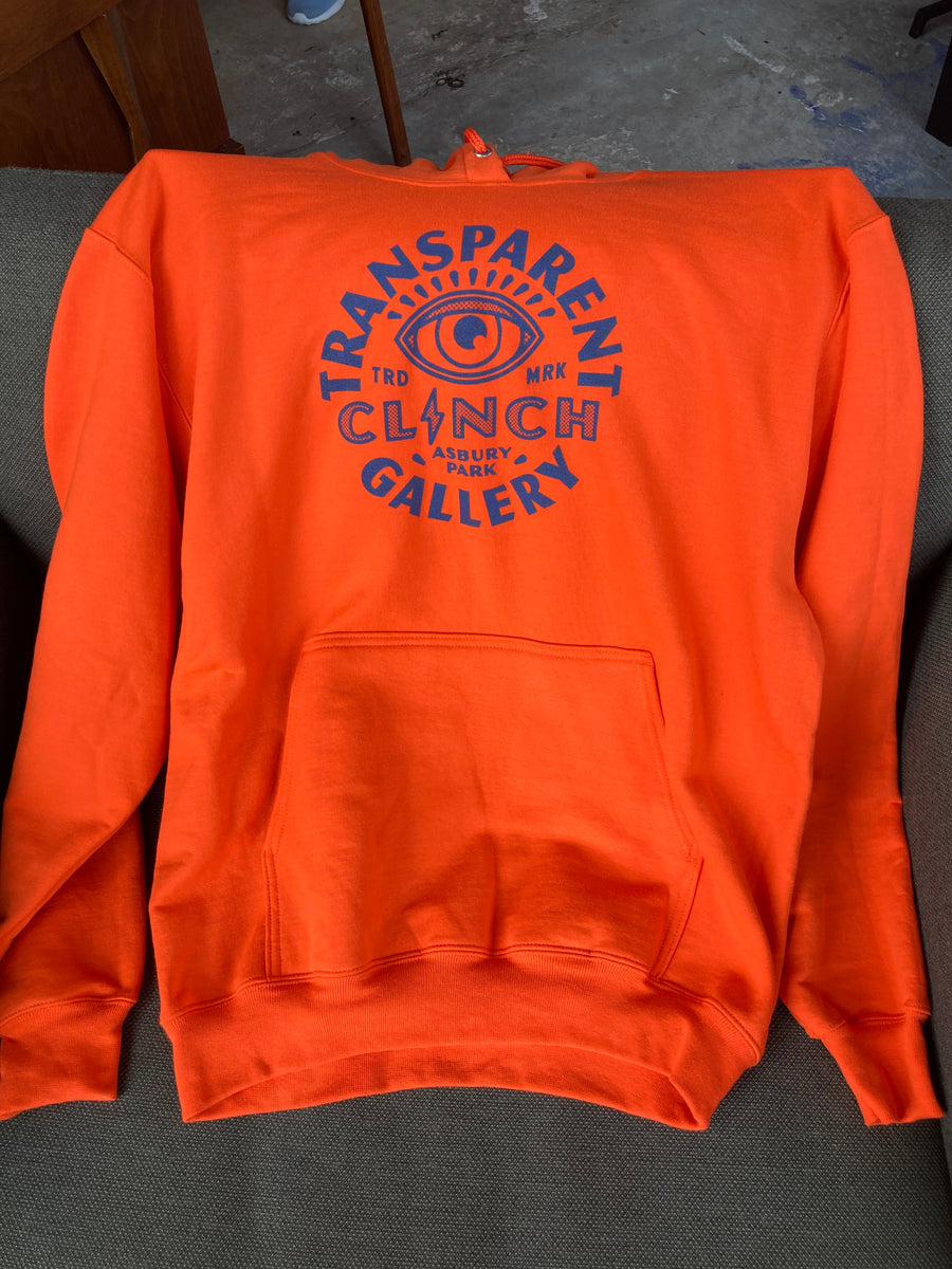 Transparent Clinch Gallery Orange Fleece Hoodie