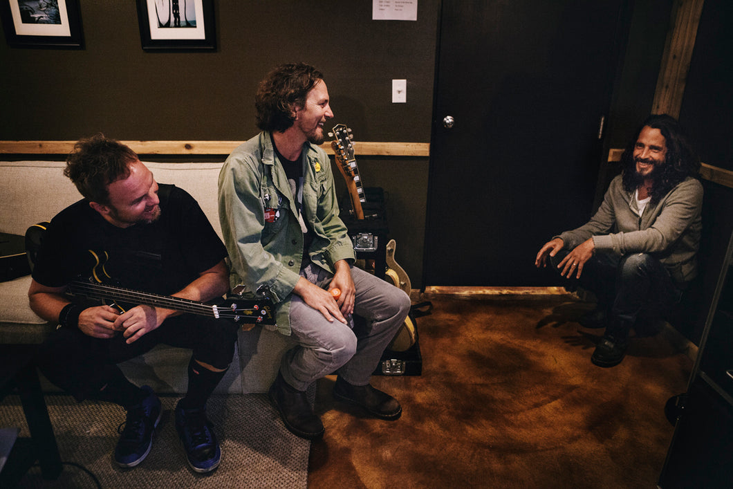 Eddie Vedder and Jeff Ament with Chris Cornell (Alpine Valley Music Theatre, 2011)